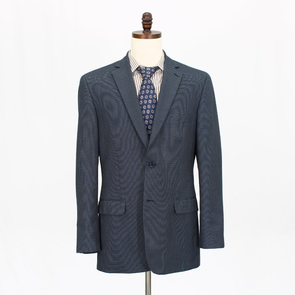 Club Room 42L Blue Check 2-Button Sport Coat Blazer Jacket G278